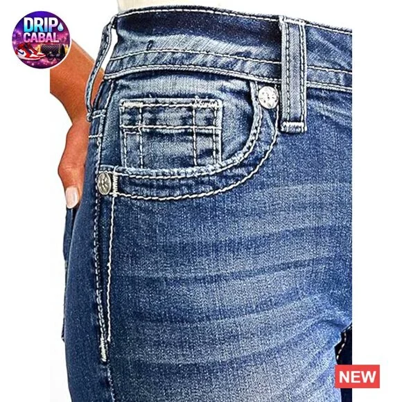 Skinny Leg Jeans Stretchy Tummy Control Mid Rise Butt Lifting Denim